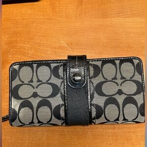 Coach Black and Gray Signature Clutch